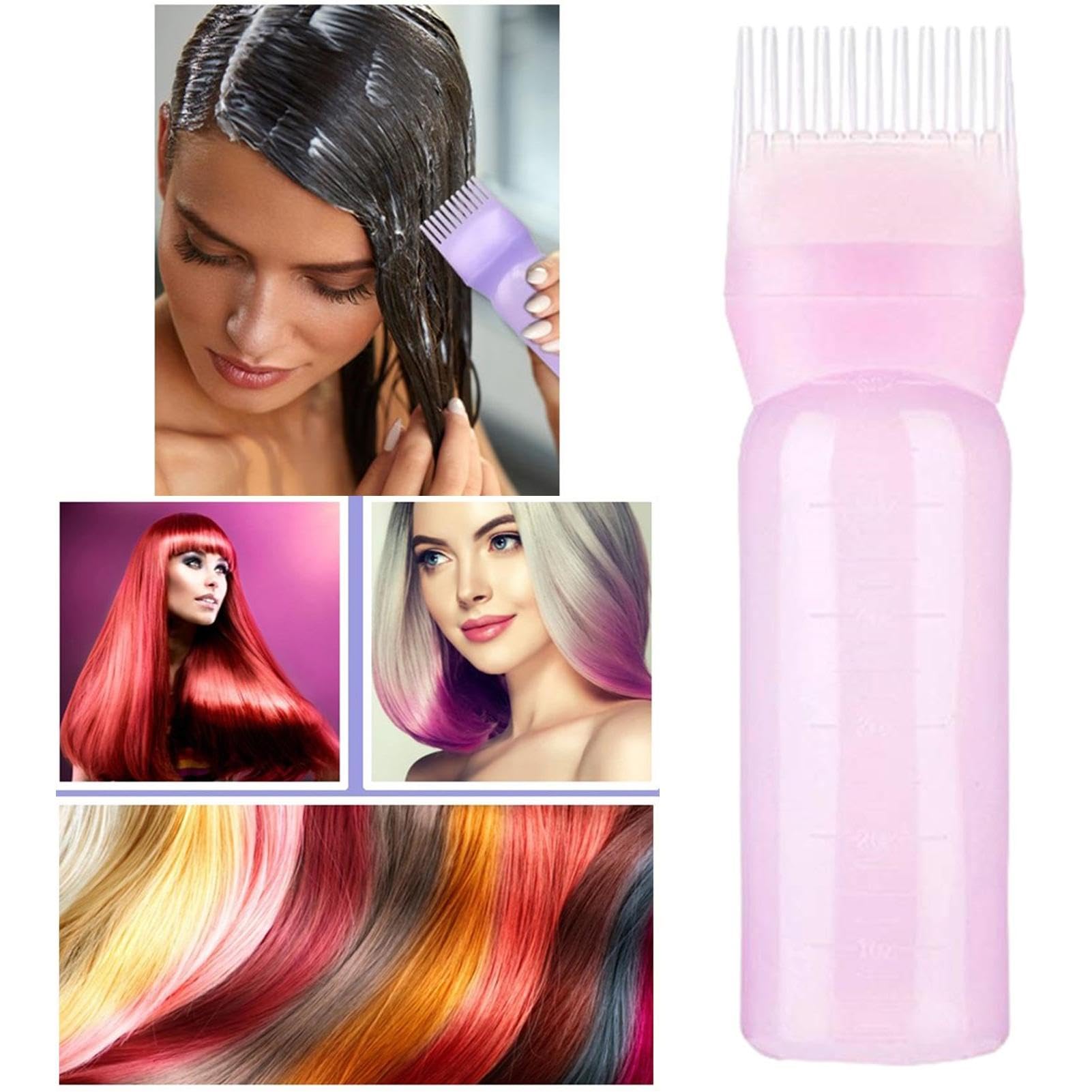 3 Stück Haaröl Applikator Flasche Mit Kamm - 180 Ml, Abgestufte Skala, Für Haarfärbung & Pflege
