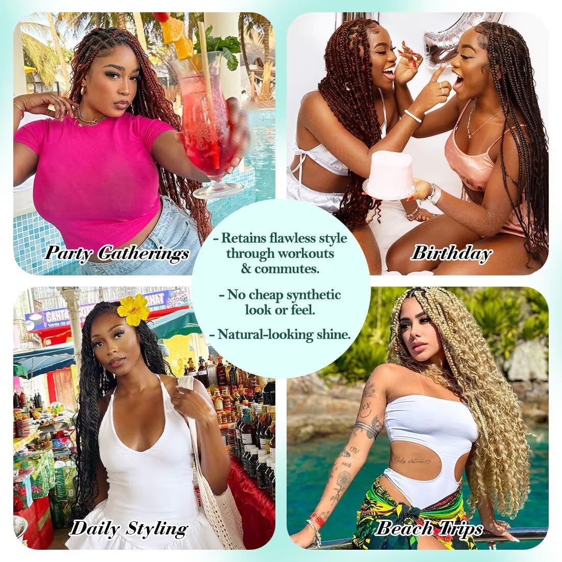 Boho Hair for Braiding, Ombre Curly Virgin Human Braiding Hair for Women, 12A Knotless Deep Wave Bulk Bohemian Styles, 50g 16 Inch 1 Bundles/Pack Highlight P4/27