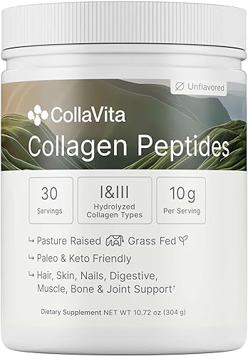 Péptidos de colágeno en polvo de colágeno hidrolizado alimentado con pasto alimentado con pasto, tipo I y III cabello, uñas, piel y articulaciones,