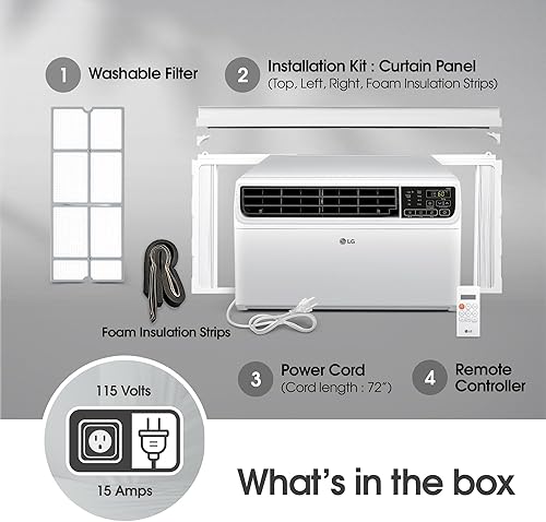 Miniatura 5 de LG Aire acondicionado de ventana de 6000 BTU, inversor dual de ahorro de energía, control remoto, WiFi, LG ThinQ, Alexa, Hey Google, filtro lavable
