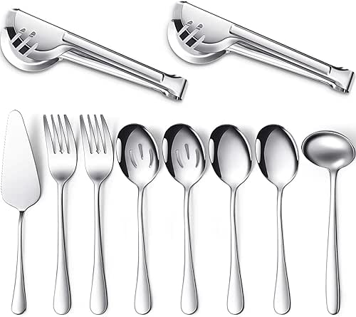 Patelai Serving Utensils Set Include Stainless Steel Large Spoons Slotted