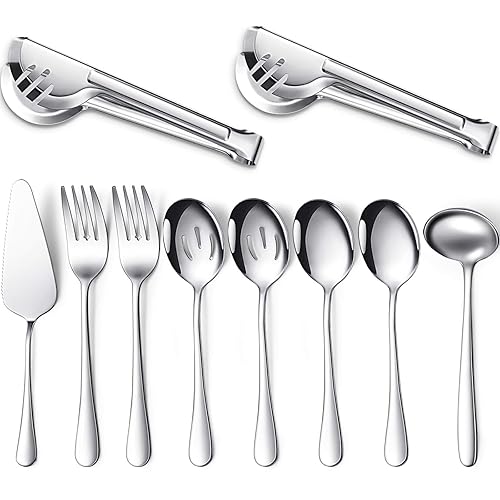 Patelai Serving Utensils Set Include Stainless Steel Large Spoons Slotted