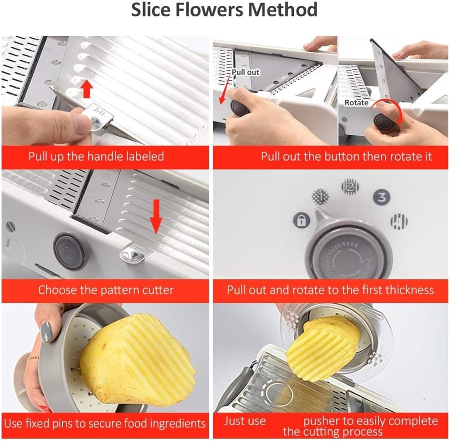18-in-1 Adjustable Mandoline Slicer - Stainless Steel Vegetable Cutter for Sliced Fruits and Veggies