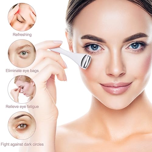 Miniatura 3 de MAANGE - Rodillo de hielo para cara y ojos, 2 unidades de rodillo facial de acero inoxidable para el cuidado de la piel, rodillo de hielo facial