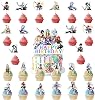 49pcs Cute Cake Topper, Party Cake Decorations,Include 1pcs Cake Topper, 48pcs Cupcake Toppers for Kids Birthday Party Decorations Supplies YS