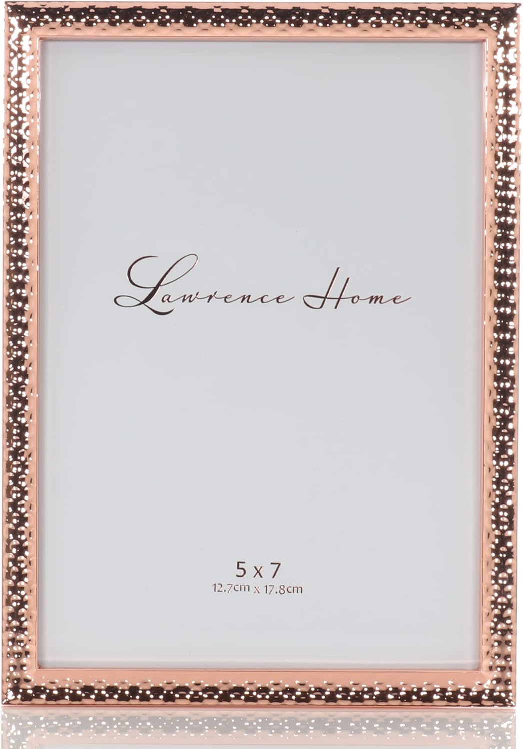 Lawrence Frames Metal Picture Frame with Hammer Effect, 5x7, Gold