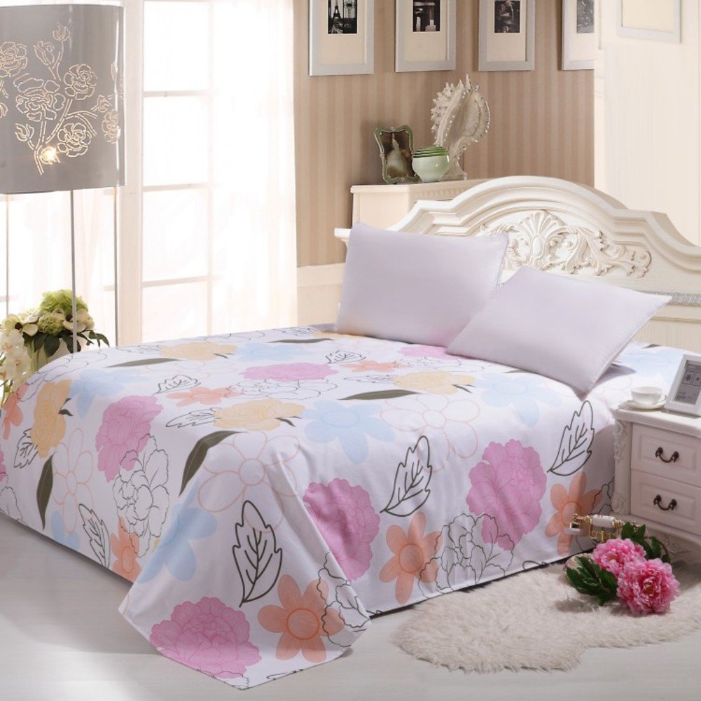 Draps en coton Vichy 250x230cm grand lit double confortable