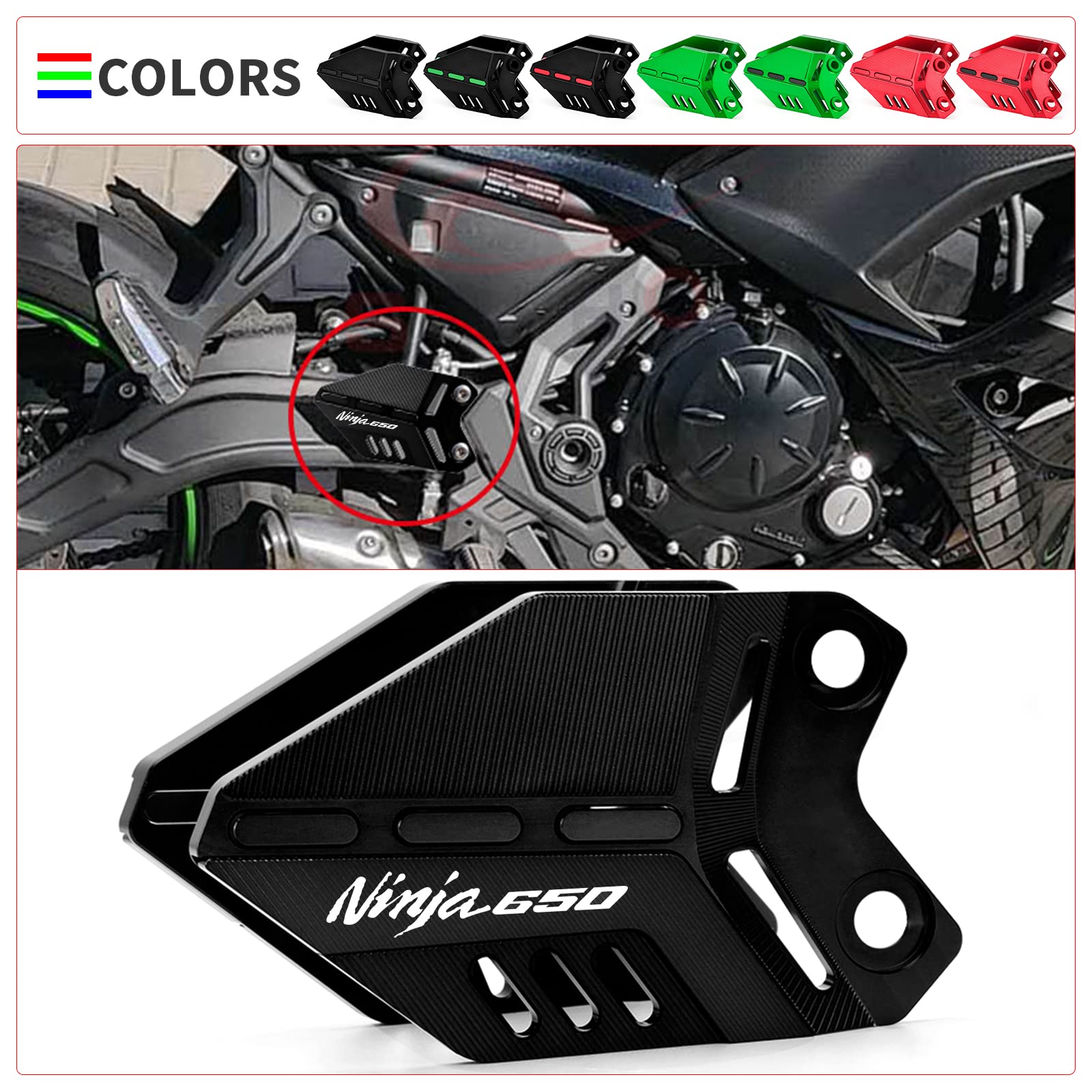 Velospeed Pour Z650 2017-2023 Accessoires Moto Repose-pieds CNC Pédale Avant Protecteur Z 650 Accessoires Couleur Noir
