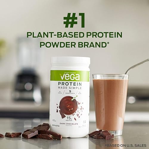 Miniatura 5 de Vega Protein Made Simple, Chocolate negro - Proteína vegana en polvo sin stevia, a base de plantas, saludable, sin gluten, proteína de guisante para