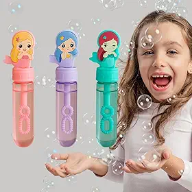 Kit 24 Bolhas de Sabão Lembrancinha Festa Infantil Fundo do Mar Sereia 3 Cores Rosa Verde Roxo Aniversário Revenda