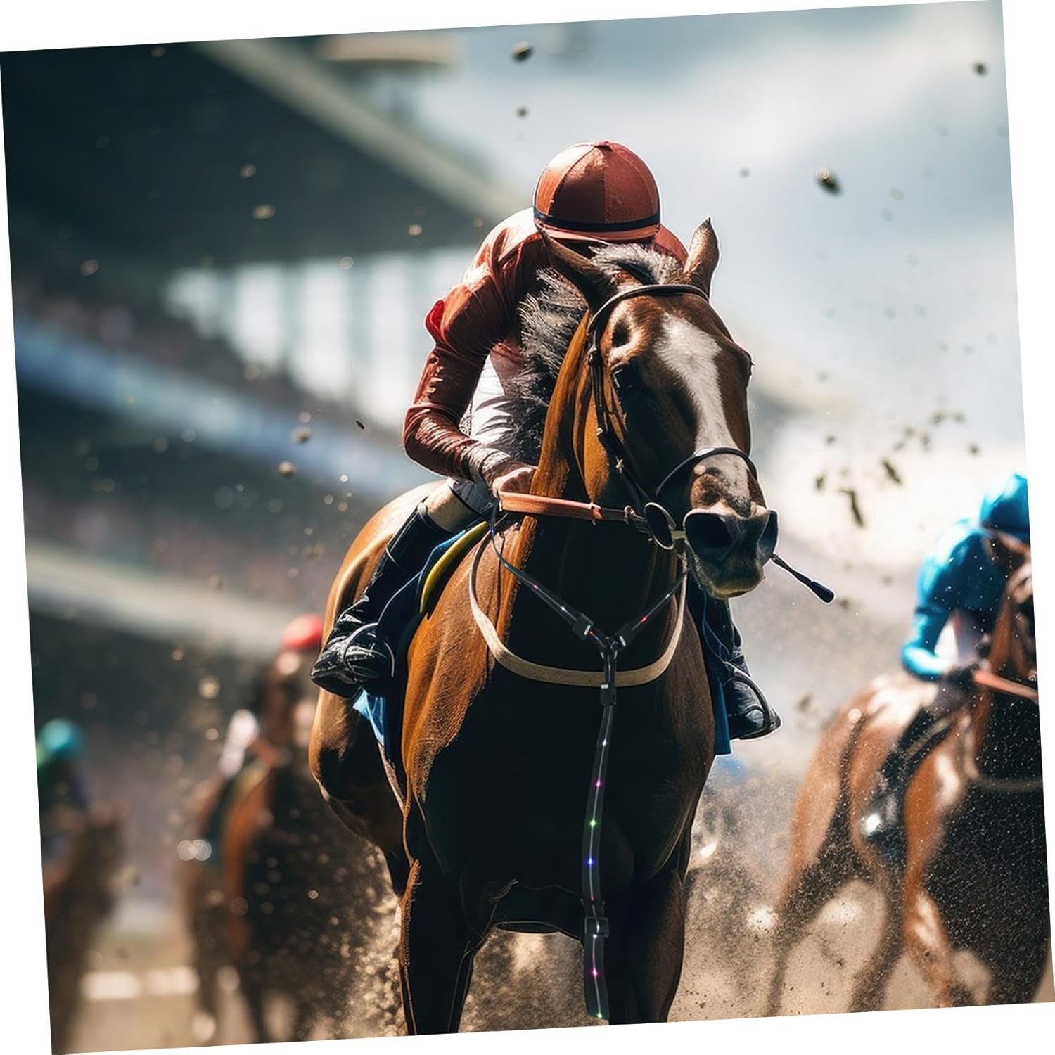 Adjustable Led Horse Breastplate Collar with Design Multi-Color Light Modes for Equestrian Safety USB Rechargeable for Night Riding