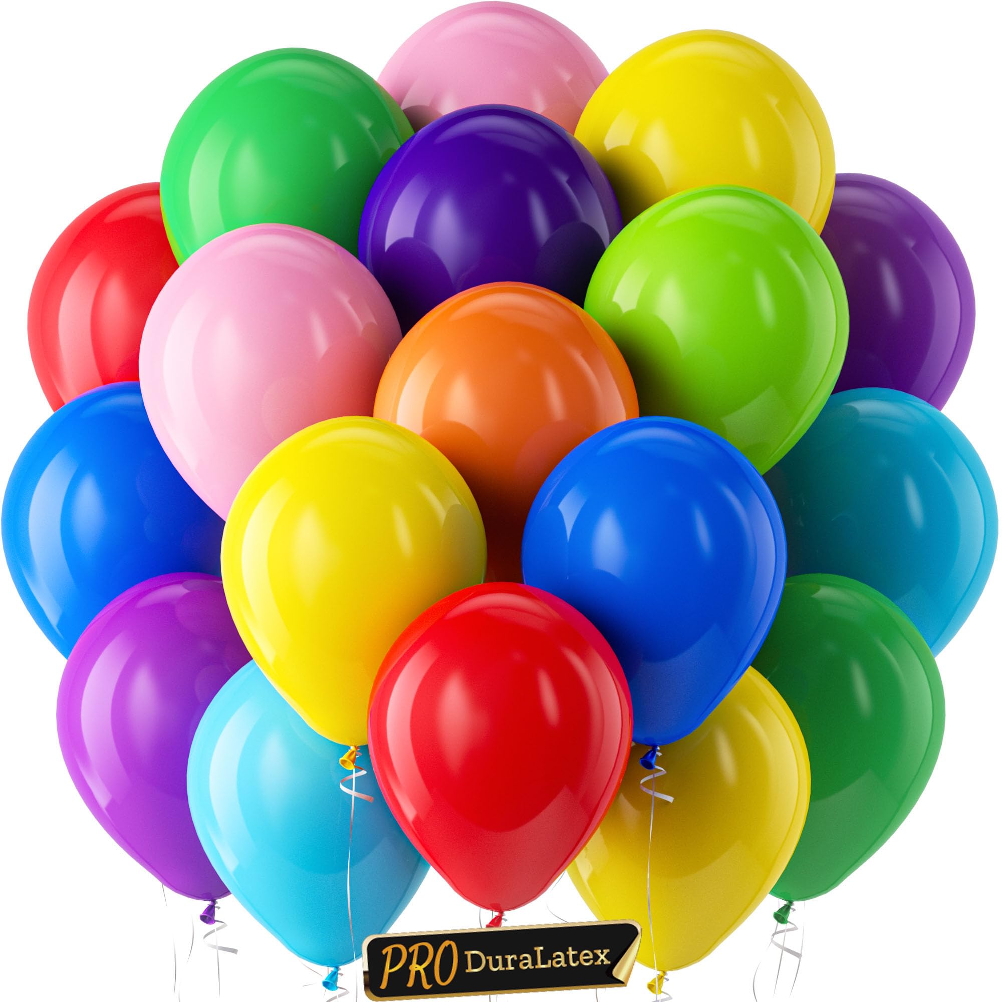 Bezente Pro Duralatex Rainbow Extra-Thick Balloons 120 Pack 10 inch