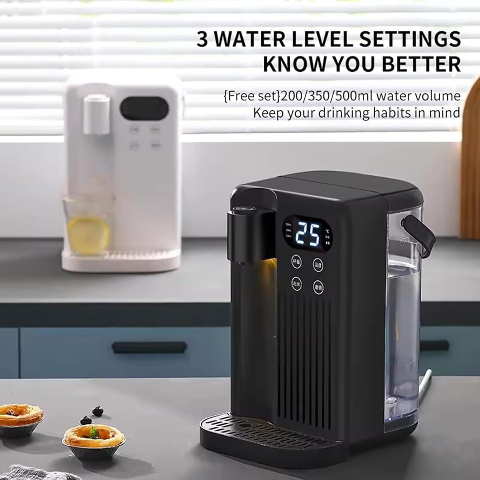 Distributore Digitale di Acqua Calda Istantanea, Distributore Elettrico di Acqua Calda da 3 Litri, 25-99 ℃ 12 Livelli di Temperatura E 8 Livelli di Volume dell'Acqua Regolabili, per Casa