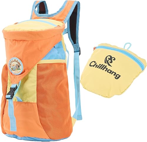 Mochila plegable, mochila ligera de senderismo para hombres y mujeres, mochila pequeña plegable resistente al agua de 18 litros con diseño de bloque