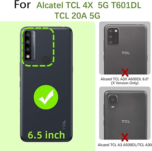 Miniatura 2 de KuDiNi TCL 20A 5G (T768S) Funda para teléfono TCL 4X 5G, para mujer, con purpurina, suave, elegante, transparente, TPU de lujo, bonita funda