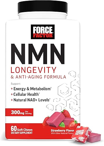 Force Factor NMN Longevidad y antienvejecimiento, mononucleótido de nicotinamida, NAD +, apoyo a la salud celular, reparación celular, metabolismo