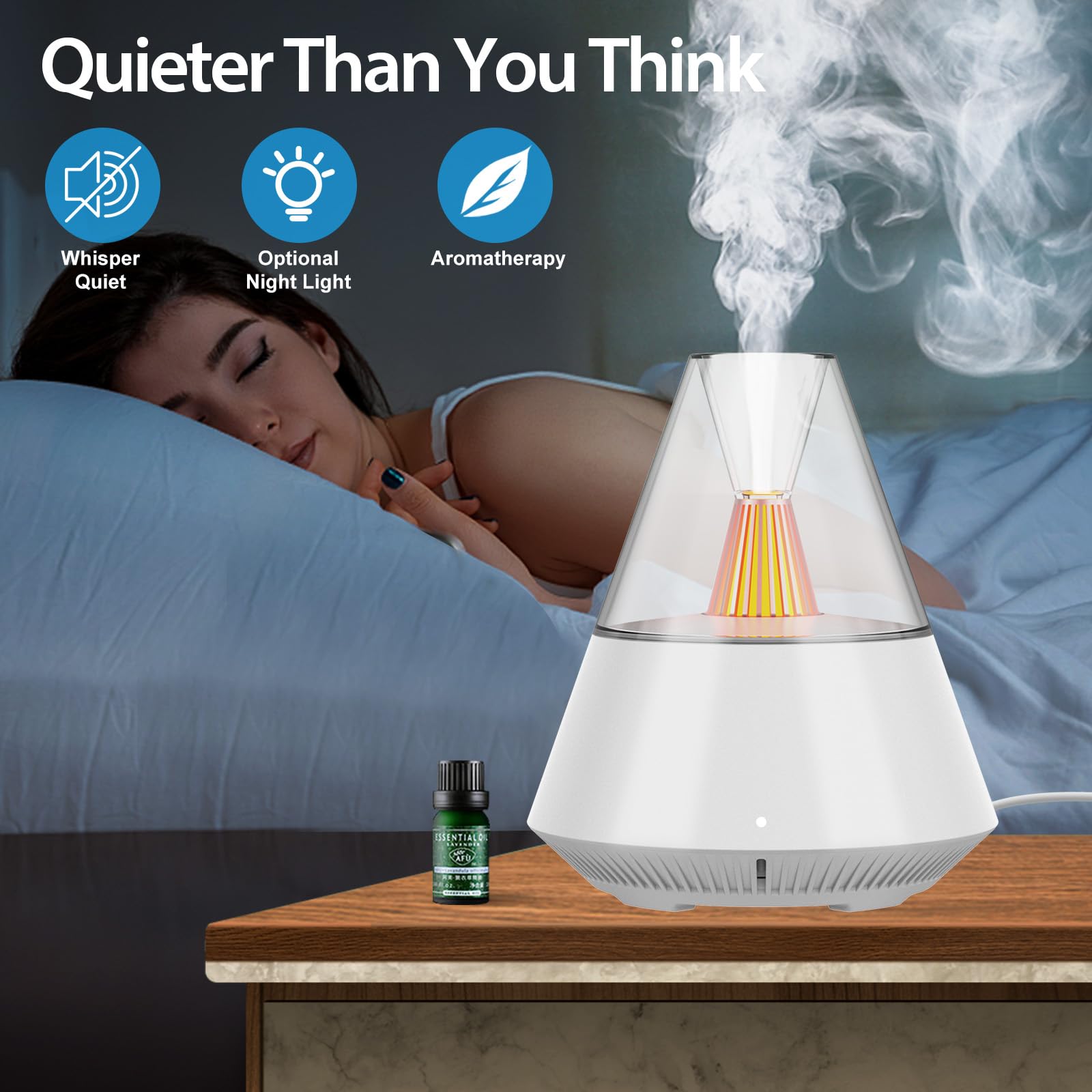 Diffusore di aromi LtYioe per oli essenziali, umidificatore ad ultrasuoni da 150 ml, diffusore di aromaterapia con telecomando, spegnimento automatico senza acqua e luce d'atmosfera a LED, impostazion