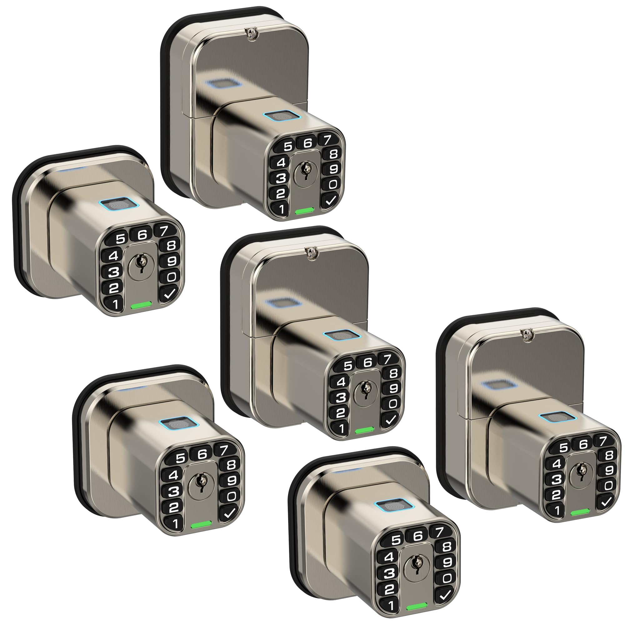 Richelock IU53 Cerradura de puerta de doble cara con huella digital y teclado, para todo tipo de clima, entrada biométrica totalmente impermeable con códigos de doble cara, misma llave en ambos lados
