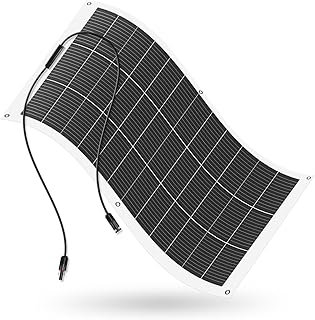ECO-WORTHY 130W 12V Solarpanel Flexibel Monokristallines Solarpanel, Solarmodul mit Ladekabel für Wohnmobil Auto Boot 12V Batterien