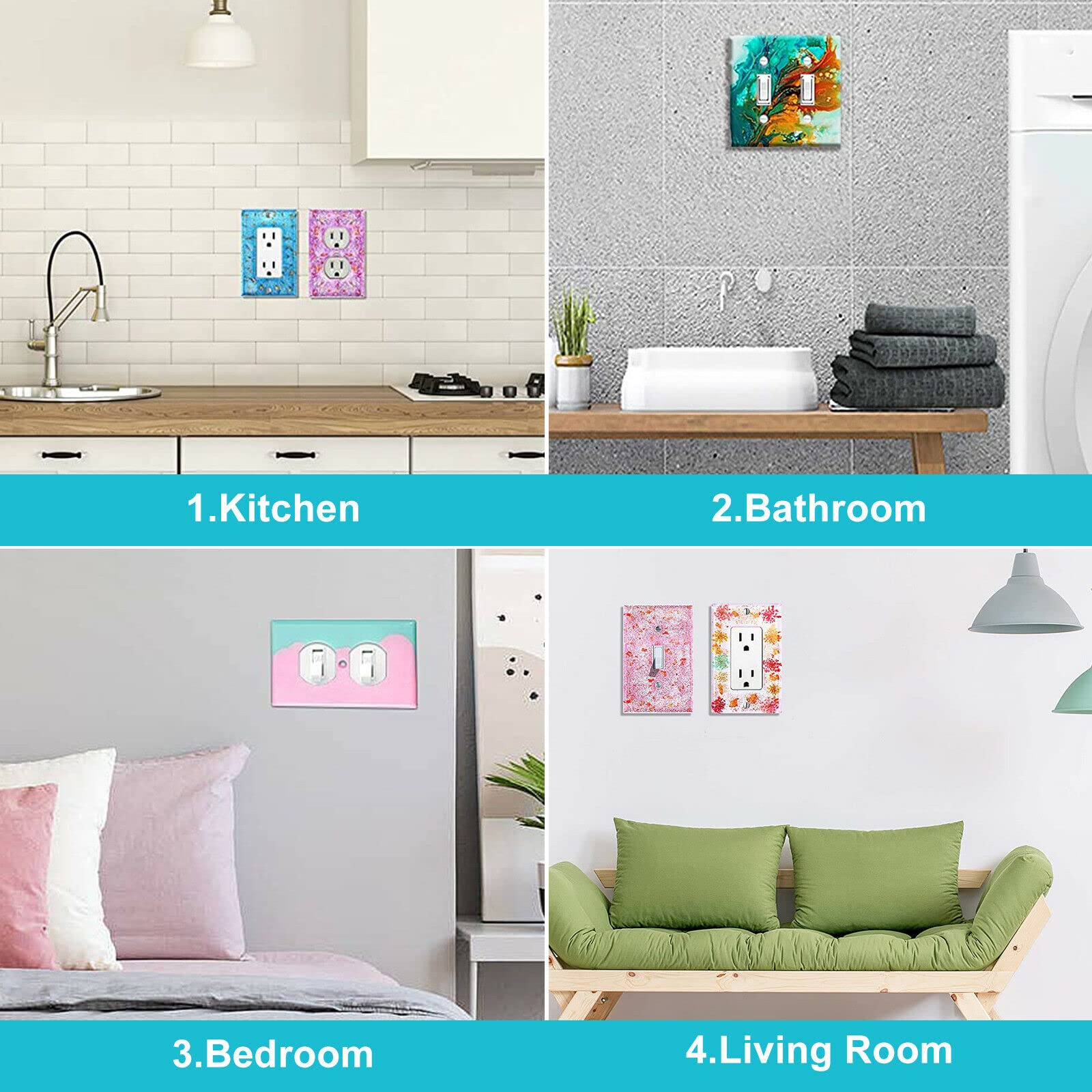 3 Stampo In Silicone Per Resina - Copriplacca Interruttore Fai Da Te - Riutilizzabili Per Decorazioni Casa (Stili Singolo, Doppio, Triplo Foro)