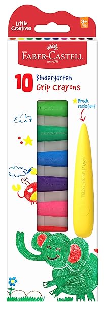 Faber-Castell Kindergarten Grip Crayons - Pack of 10 (Assorted)