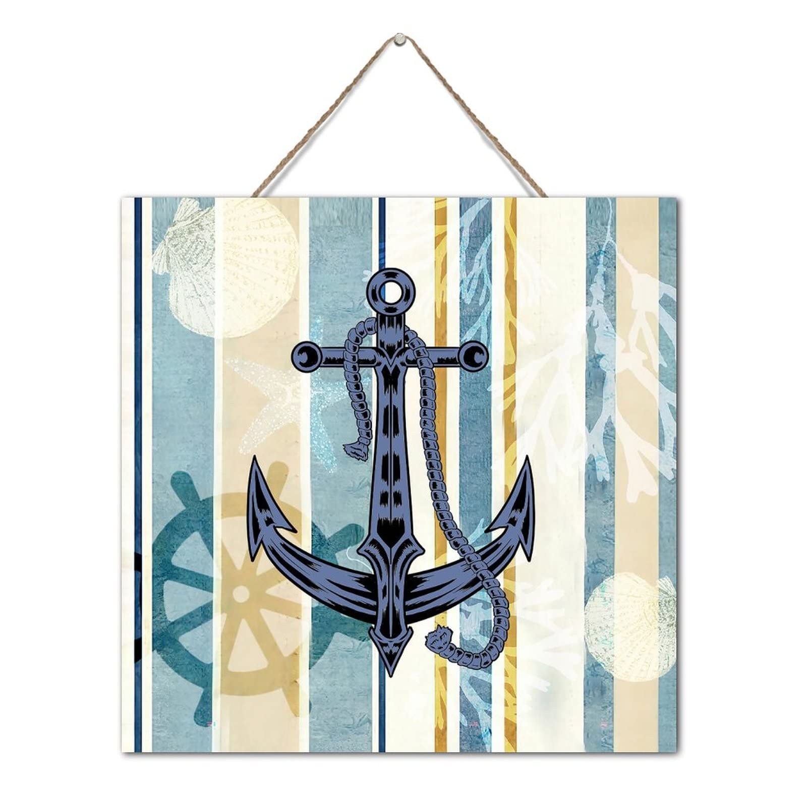 Ancre nautique bois rustique 30.5 cm : finis les murs vides au salon