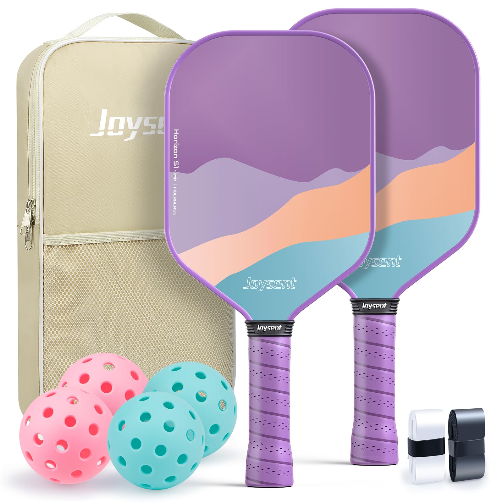 Pickleball Paddles Set of 2, Lightweight Pickleball Racket for Beginner, USAPA Approved Fiberglass Surface Pickleball Set with Non-Slip Comfort Grip