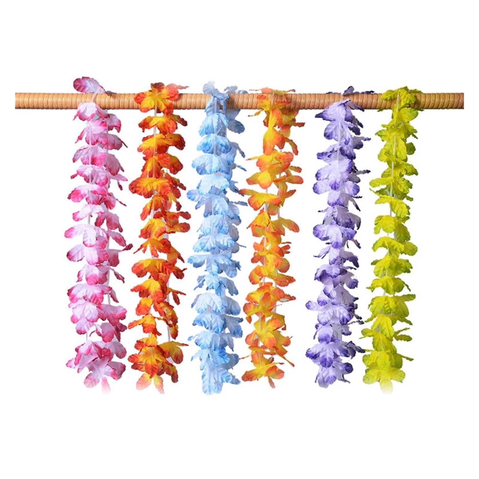 50PCS Hawaii Kranz Party Leis Blume Girlande Hawai Floral Bauernhaus Dekor Hawaiian Stoff Künstliche Halskette Blumen