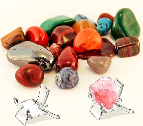 Miniatura 6 de Jetec 20 soportes de exhibición de acrílico, soporte de roca transparente, caballete de pedestal, pequeños coleccionables soportes de exhibición