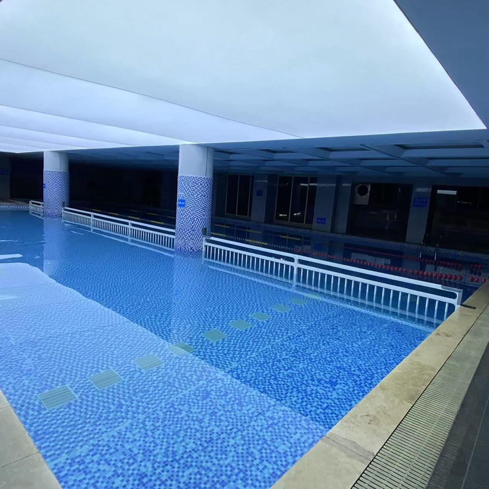 SRNSAEB Splicable Swimming Pool Safety Barriers with Fitting, 3 6 9 13 16 19 23 26 29 32 Foot Underwater Partition Boards Panels, Athletes/Swimmers Training Pool Divider(L 6m/19.7ft)