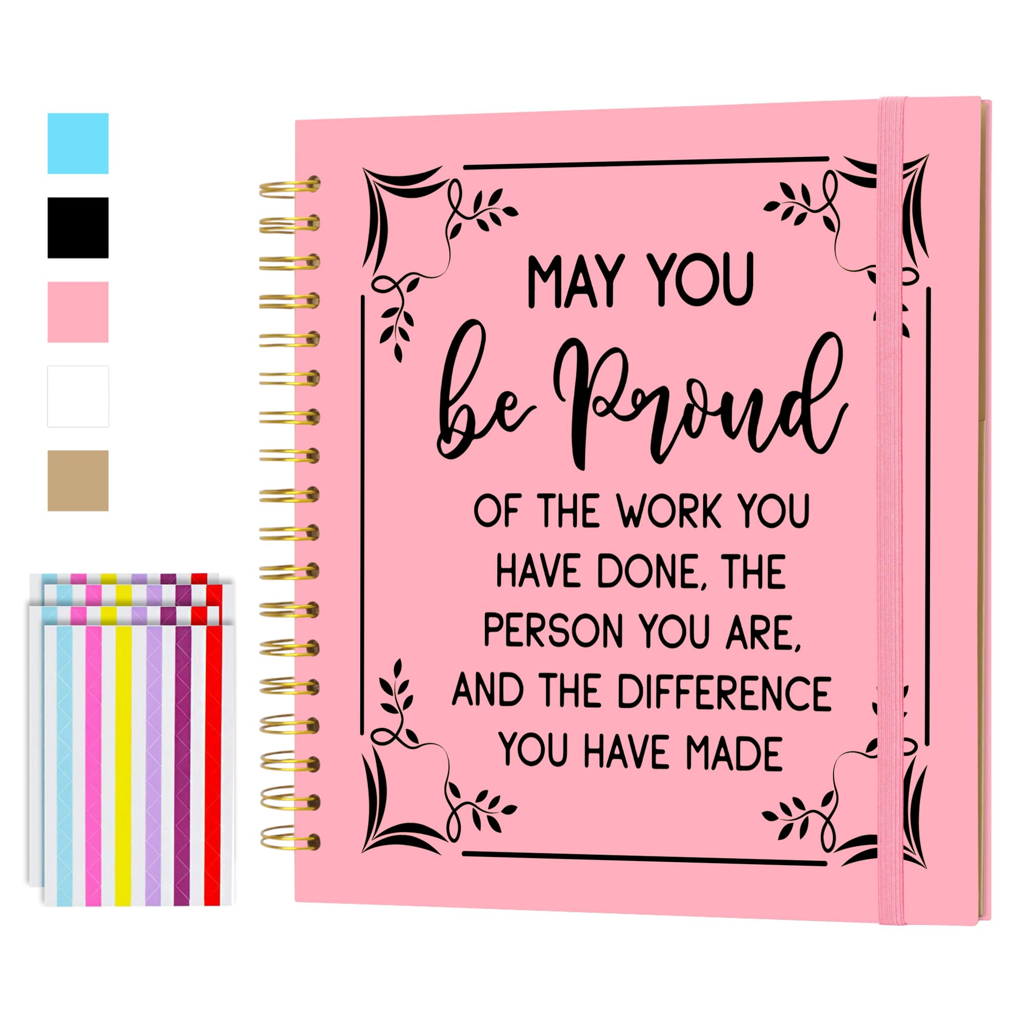 'May You Be Proud of The Work You Have Done' album do scrapbookingu, pusty album do samodzielnego wykonania, dla pracownika, współpracownika, prezent na emeryturę, spiralny album do