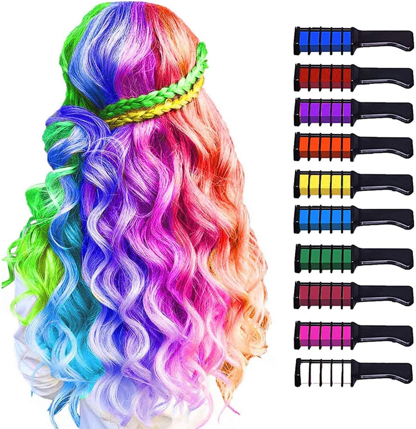 10 Color Hair Chalk for Girls Makeup Kit – New Hair Chalk Comb Temporary Washable Hair Color Dye for Kids – Children’s Day Birthday Christmas Gifts Toys for Girls Kids Age 6 7 8 9 10 11 12 Year Old 10 Color Hair Chalk for Girls Makeup Kit – New Hair Chalk Comb Temporary Washable Hair Color Dye for Kids – Children’s Day Birthday Christmas Gifts Toys for Girls Kids Age 6 7 8 9 10 11 12 Year Old