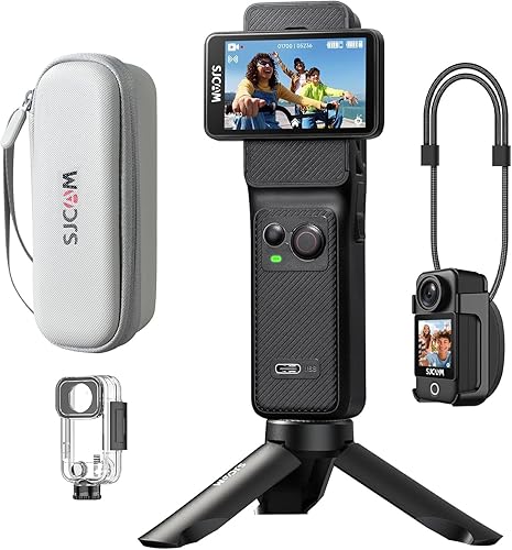 Miniatura 10 de SJCAM Combo de creadores de vlogging C400, con tarjeta de 128 GB, cámara de bolsillo 4K, uso de energía 7H, estabilizador de 6 ejes, cámaras