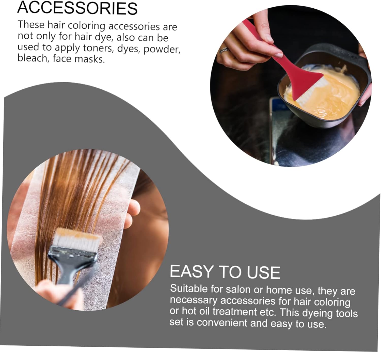 MERRYHAPY 7sets Hair Dyeing Kit with Color Mixing Bowls and Brushes for Easy At-home Hair Coloring Professional Salon Quality for Men and Women