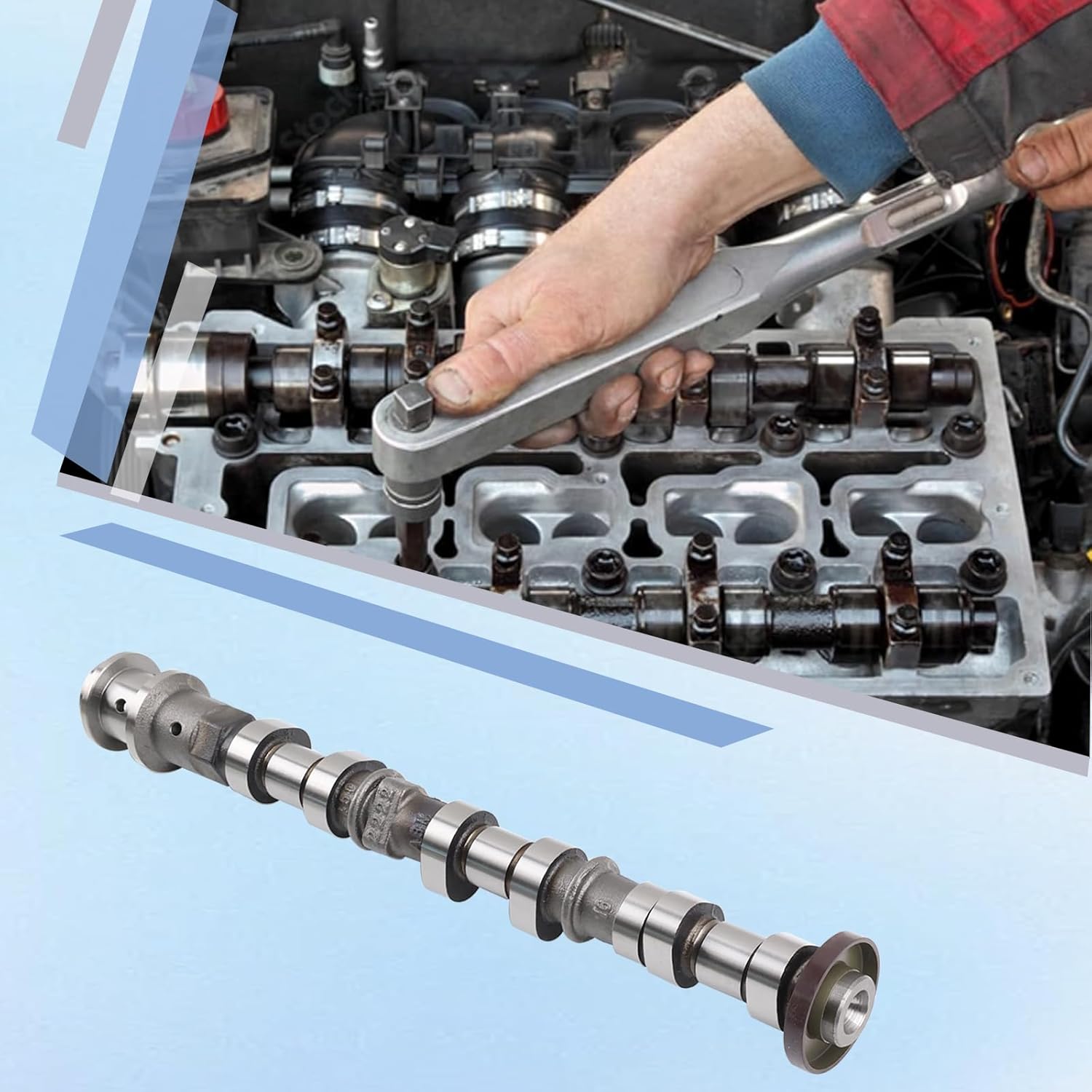 5184379AG Left Side Intake Camshaft Compatible with Jeep/Chrysler/Dodge/RAM Vehicles with 3.6L Engine V6 Models Replaces 05184379AH, 5184379AD, 5184379AE, 5184379AF