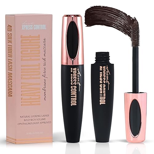 Secret Xpress Control Máscara de pestañas de fibra de seda 4D, alargadora y gruesa, de larga duración, a prueba de manchas, completa todo el día,