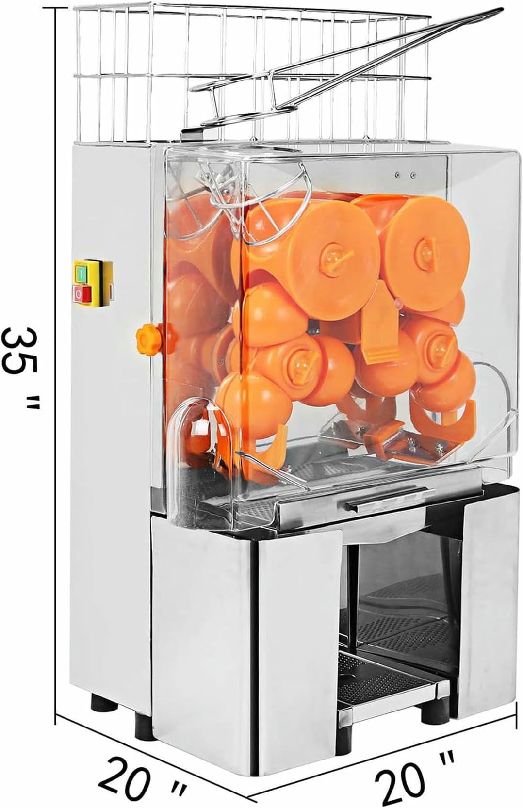 Exprimidor de Naranjas Comercial, exprimidor eléctrico de cítricos de 120 W, alimentación automática, 20-30 Naranjas por Minuto con Filtro extraíble. Ampliamente Utilizado en Super