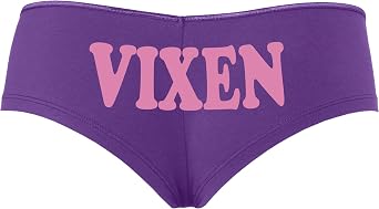 Knaughty Knickers Vixen - Hotwife Shared Swinger Salaxious Fox Stag Nympo - Purple Boyshort Panties With Adult Design