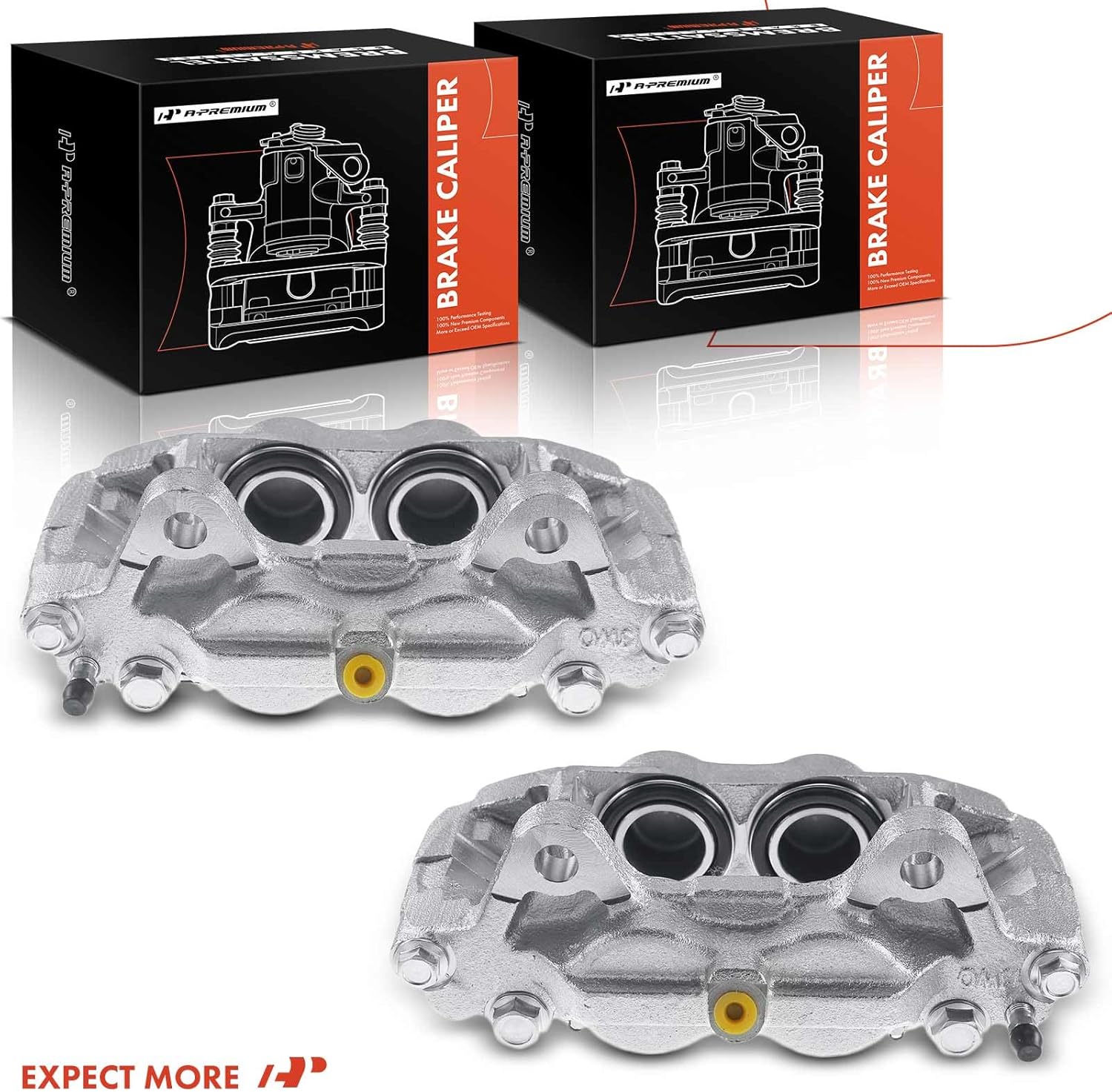 A-Premium Disc Brake Caliper Assembly Compatible with Select Hummer Models - H3 2006 3.5L 2007-2010 3.7L 2008-2010 5.3L, H3T 2009-2010 5.3L - Front Driver and Passenger Side
