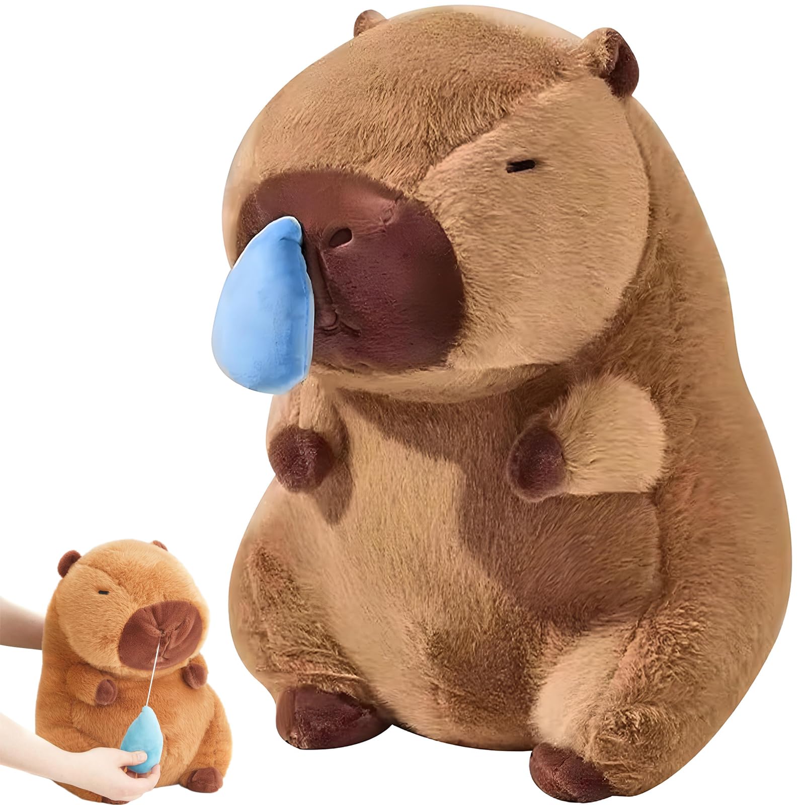 TiGog Capybara Plush Toy, Cartoon Capybara Stuffed Animal Plush Cute Capybaras Doll with Retractable Nose, Various Sizes Super Soft Fluffy Unusual Gift for Adults and Kids, 50cm