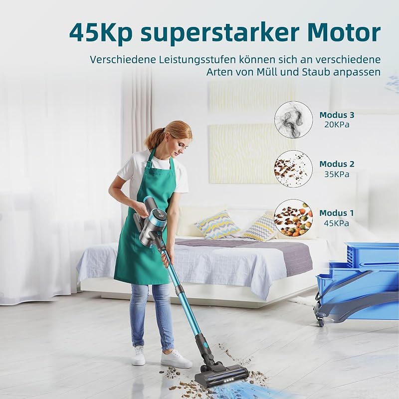 Quilted Northern 45000Pa Akkumulátoros Porszívó LED Érintőképernyővel - 65 Perces Üzemidő, 1,5L Portartály, Gubancgátló Kefe, Kemény Padlóra