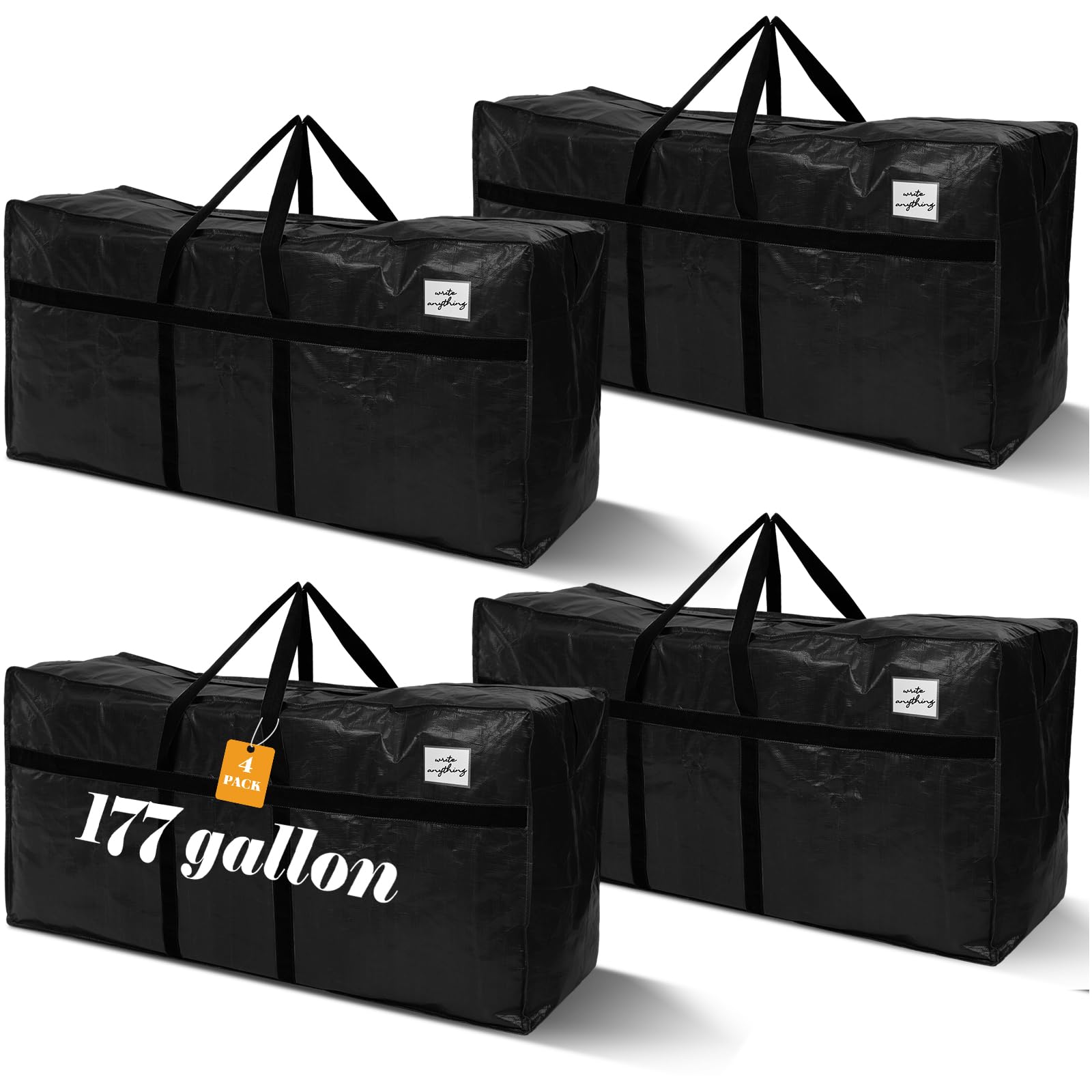 Windyun 4 Pcs 177 Gallon Extra Large Moving Bags XXL Heavy Duty Storage Bag