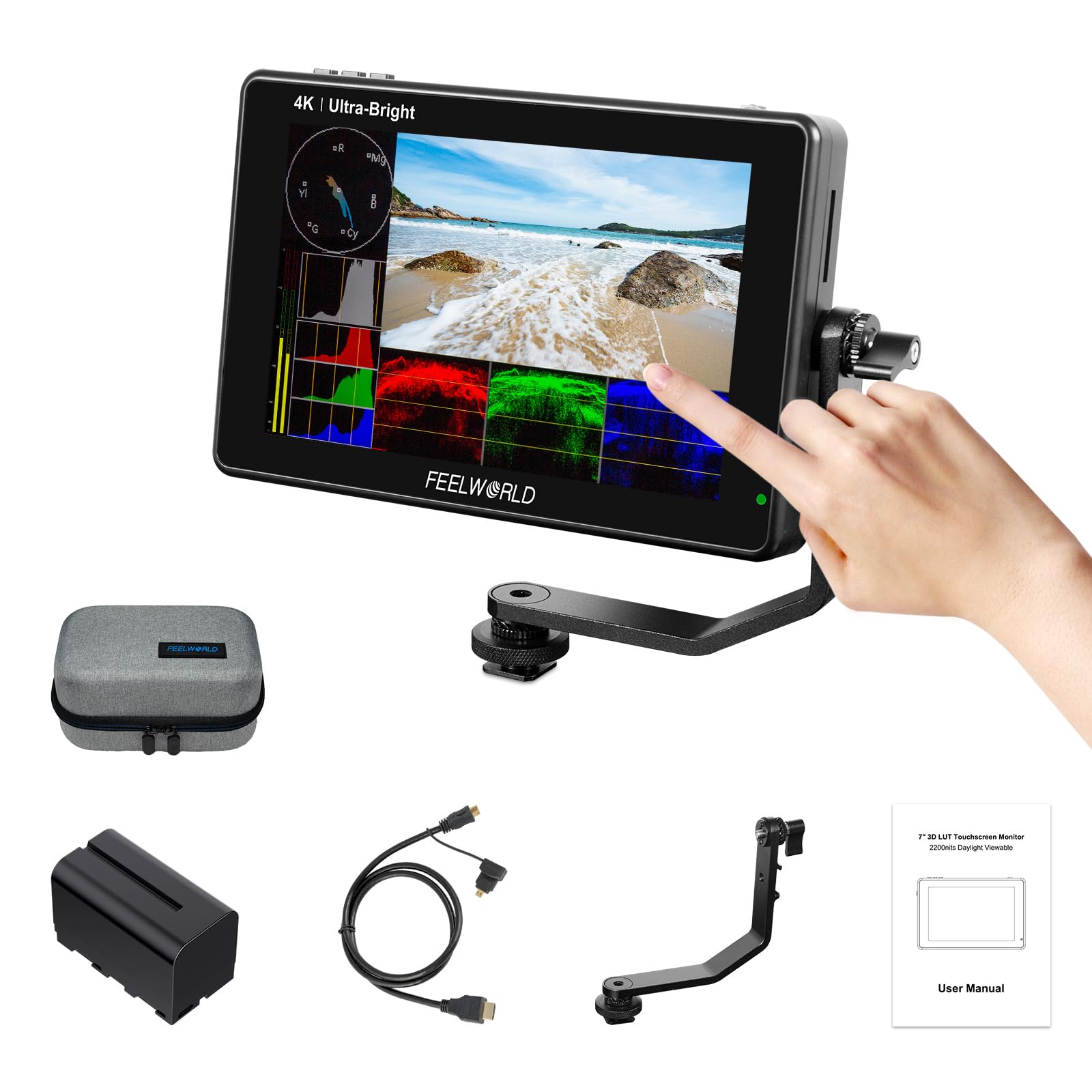 Feelworld LUT7 7 Pulgadas 2200nit Ultra Brillante 3D Lut Touch