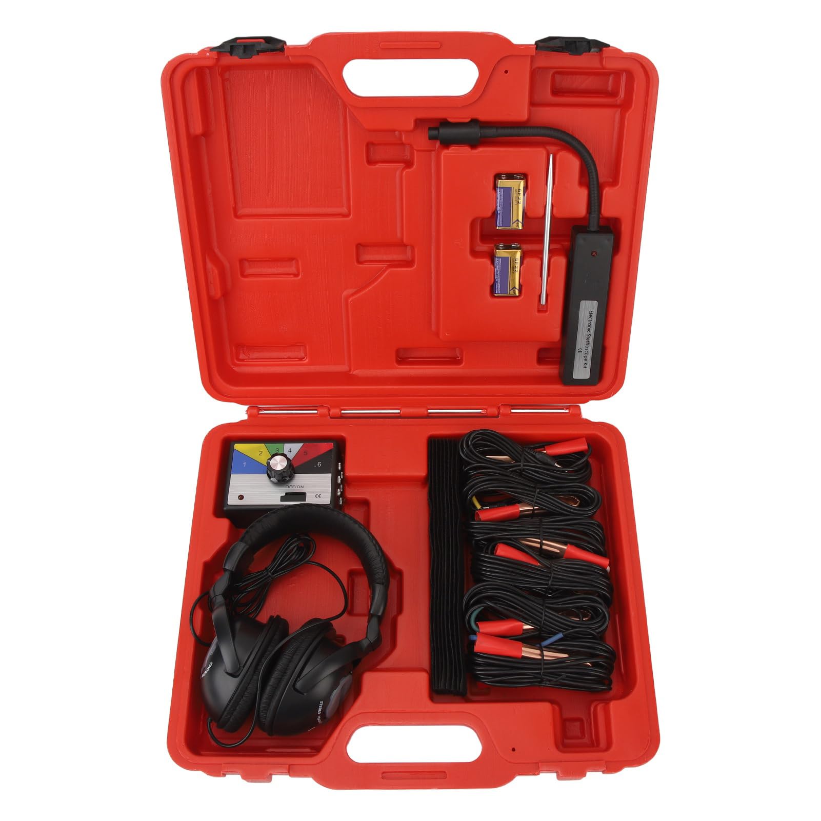 Chassis Ear Auto Diagnostic Tool Kit, Electronic Stethoscope Kit 6 Channel High Sensitivity Anti Interference Accurate Engine Noise Diagnosis Scope Mechanics Tool