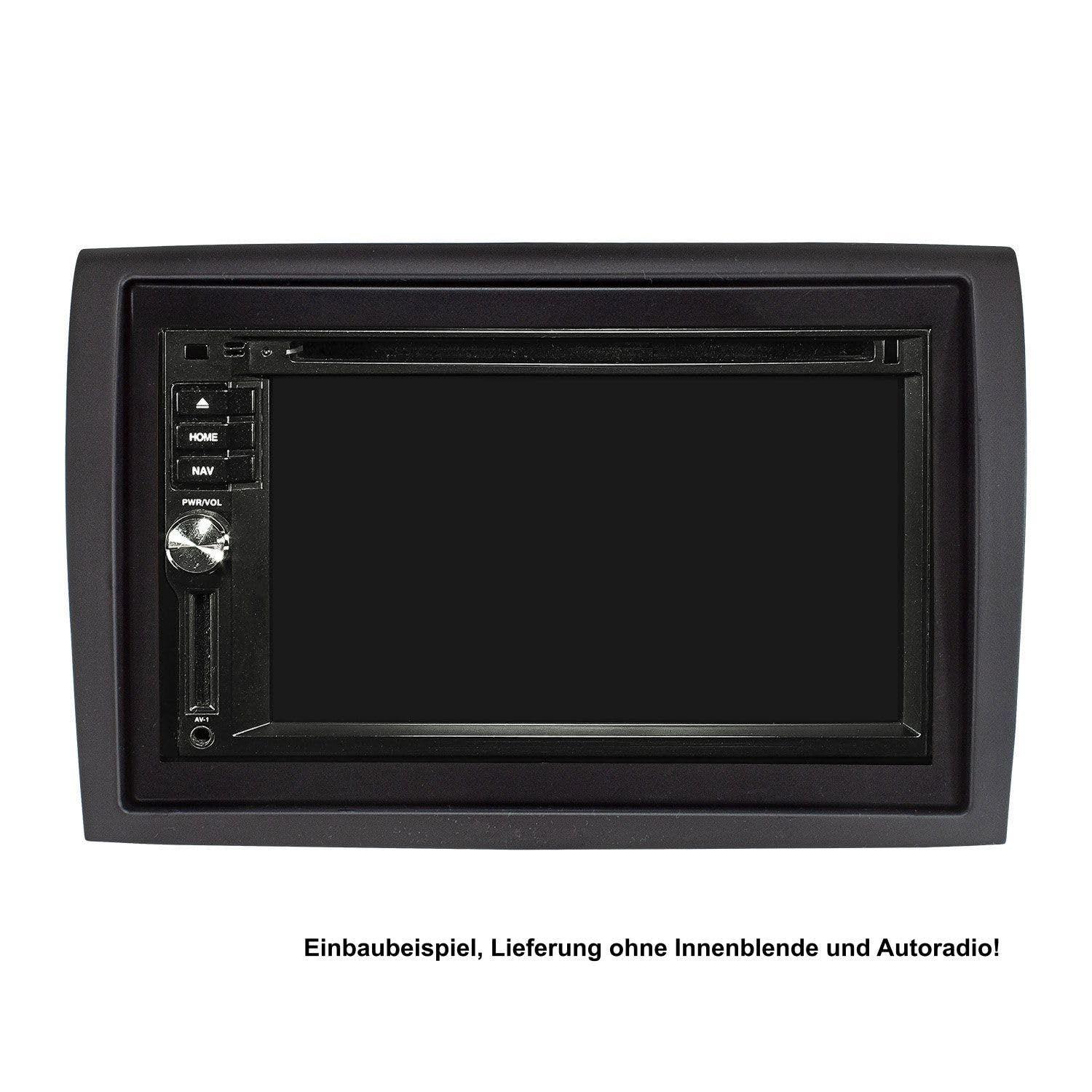 tomzz Audio 2414-048 Cornice Radio Doppio DIN Compatibile con Fiat Ducato Peugeot Boxer Citroen Relè Ponticello Fzg. con predisposizione radio Nero
