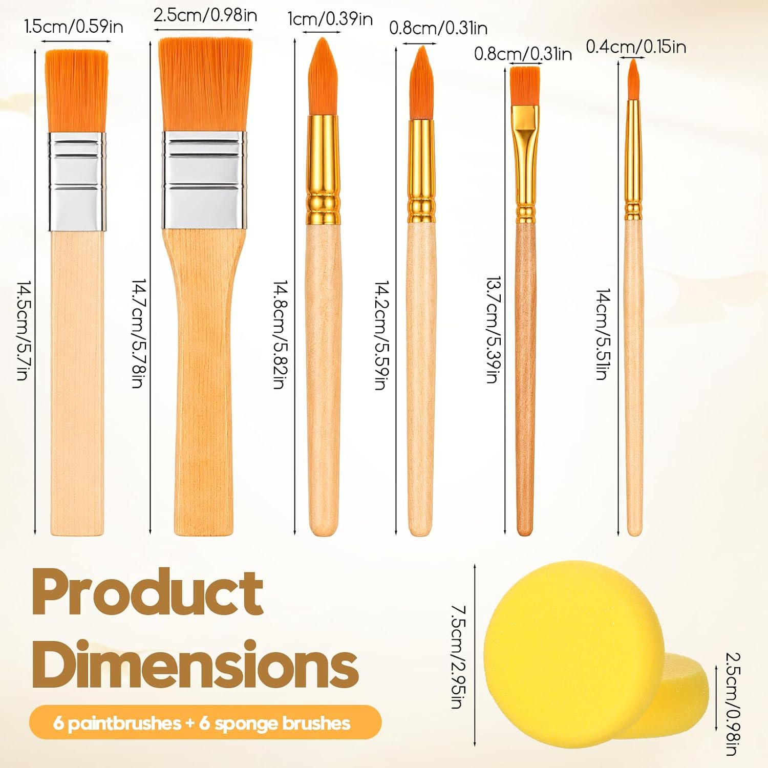 6PCS Face Painting Brushes with 6Faces Paint Sponges Face Painting Supplies