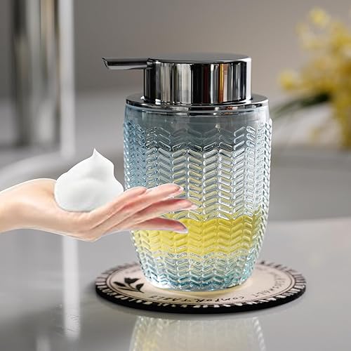 Miniatura 10 de Dispensador de jabón espumoso, paquete de 2, dispensador de jabón de manos de espuma para baño, cocina, botellas de vidrio transparente recargables