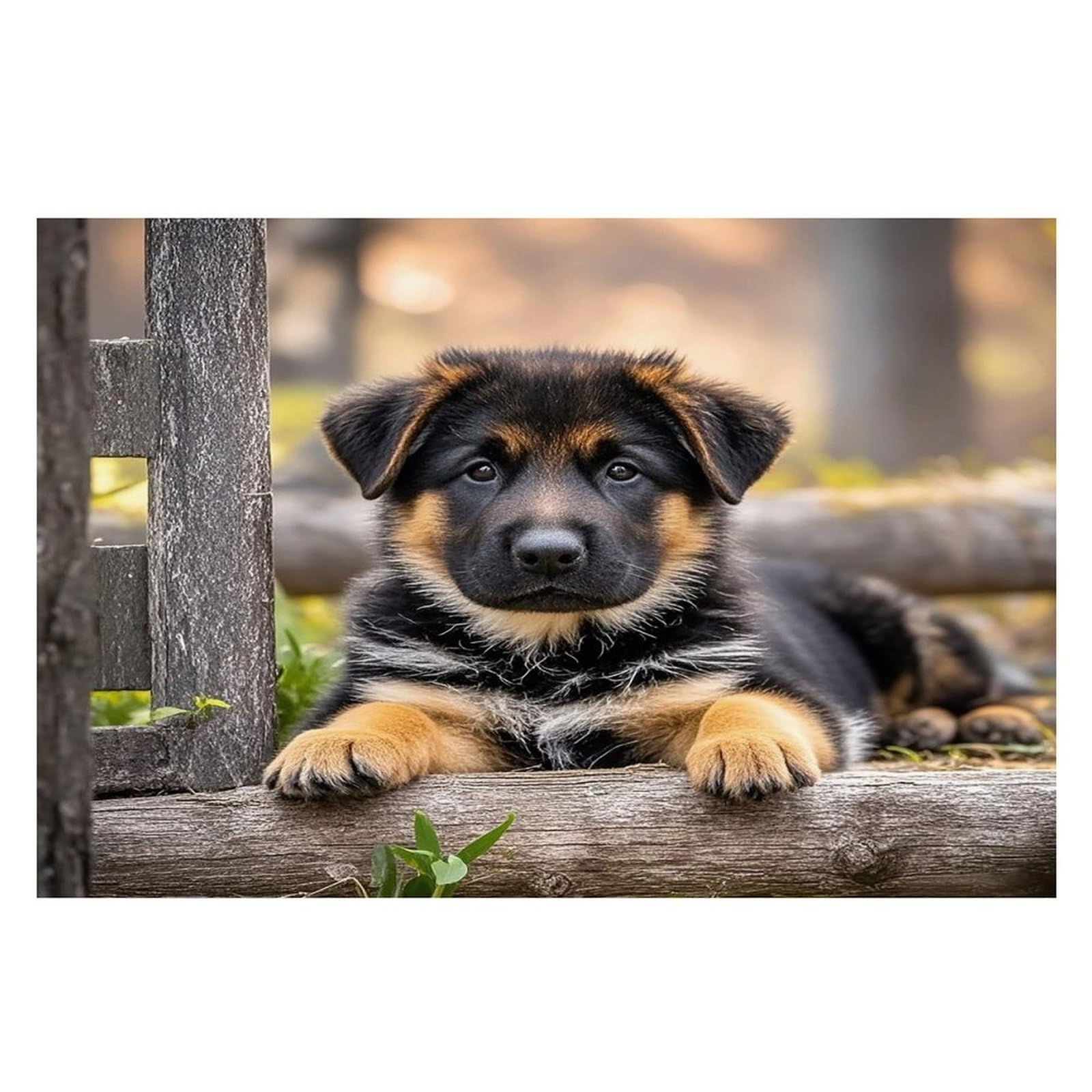 German Shepherd Puppy Placemats Flax Place Mats for Dining Table Rectangle Non-Slip Table Mats Heat Resistant Washable Placemat for Kitchen Home Decor Party Outdoor 12" X 18"