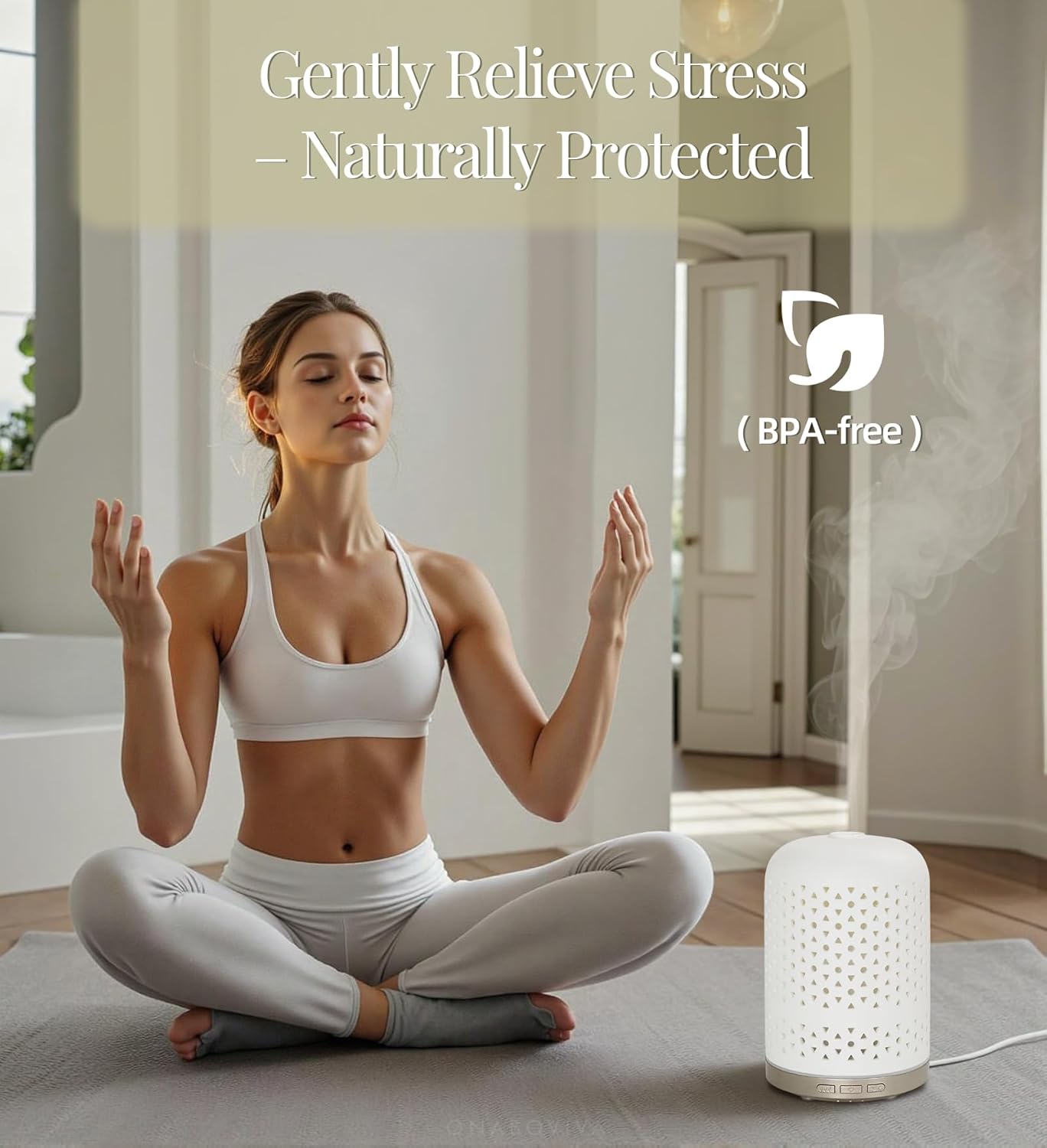 Essential Oil Diffuser – 2.4MHz Ultrasonic Aromatherapy Diffuser, Health Night Light, Timer & Auto Shut-Off, BPA-Free, 120ml Ceramic Scent Diffuser for Home,Yoga, Spa, Meditation, Hotel - Image 4