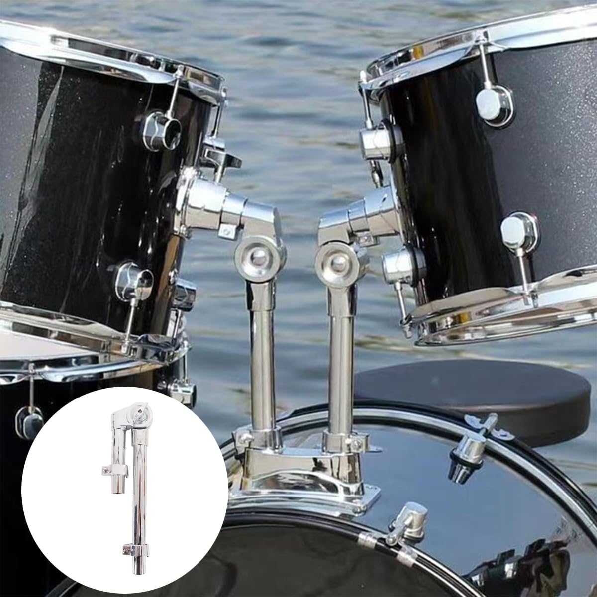 Supporto per supporto tom, supporto universale per supporto tom in metallo per batteria, accessori per batteria, 1 pezzo
